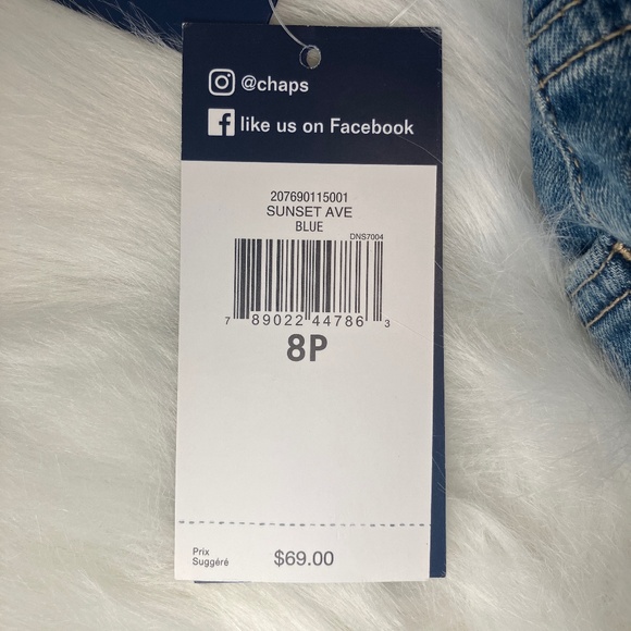 NWT Chaps Blue Jeans/Embroidered/Slimming Fit/Slim Leg - Picture 9 of 16